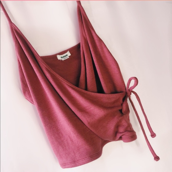 Garage Tops - Wrap Front Mauve Tank Crop Top